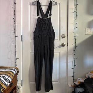 We The Free Ziggy Black Denim Overalls